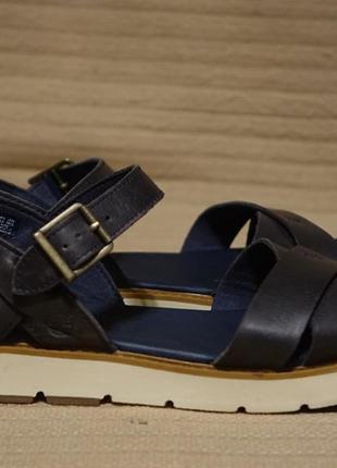Лаконічні комфортні темно-сірі шкіряні босоніжки Timberland сша 39 р.6 фото