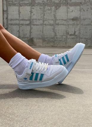 Женские кроссовки adidas forum white blue / smb3 фото