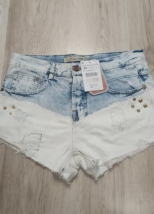 Новые джинсовые шорты zara premium wash