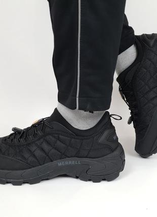 Зимові кросівки термо-чорної merrell ice cup black. напівчеревики на зиму для чоловіків мегол айс кап