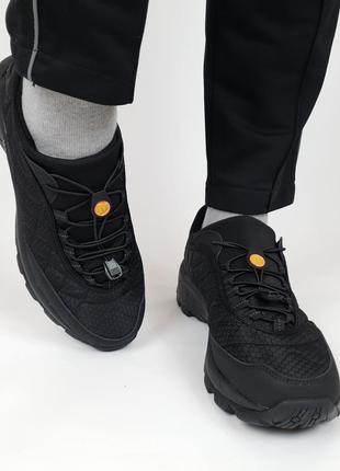 Зимові кросівки термо-чорної merrell ice cup black. напівчеревики на зиму для чоловіків мегол айс кап2 фото
