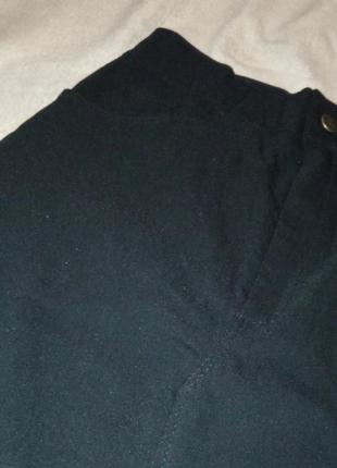 Черная стрейчевая юбка миди с распоркой спереди 46 484 фото