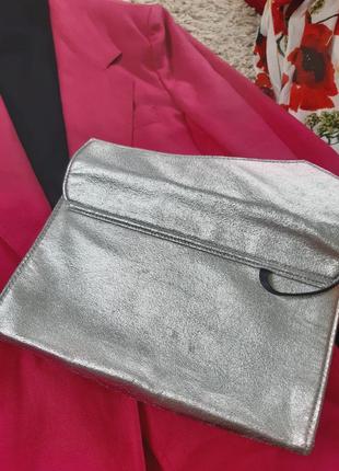 Стильная сумочка клатч серебро, thierry mugler7 фото