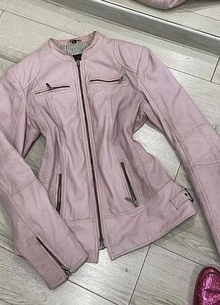 100% шкіра рожева куртка кожанка