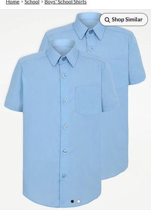 Школьные голубые рубашки george на 10-11 лет1 фото
