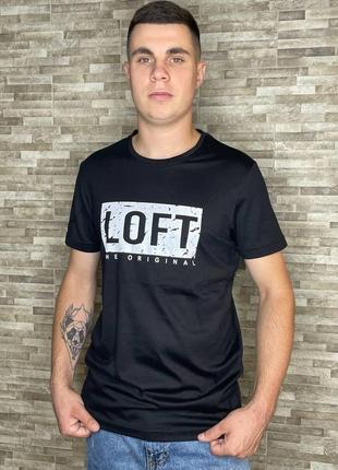 Футболка мужская спортивная loft чёрного цвета хлопок повседневная8 фото