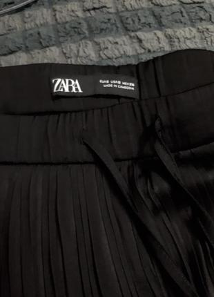 Zara шорты плиссе черные легкие короткие p s m3 фото