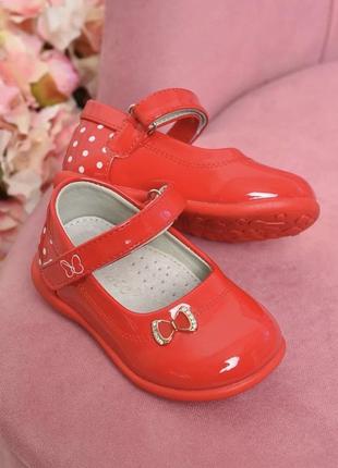 💙детские туфли красного цвета💛2 фото