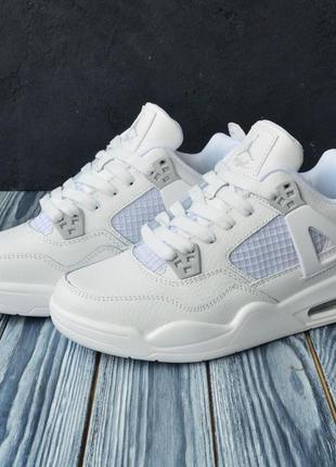 Nike air jordan retro 4 кроссовки женские кожаные топ найк джордан высокие осенние6 фото