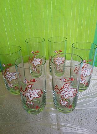 Стеклянки/ бокалы/ 6 шт/ винтажная посуда vintage
