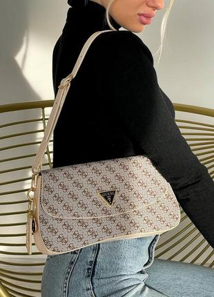 Женская сумка из эко-кожи guess / гесс молодежная, брендовая сумка4 фото