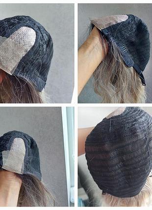 Парик - омбре 🔹волнистый пепельный блонд 🔹на сетке