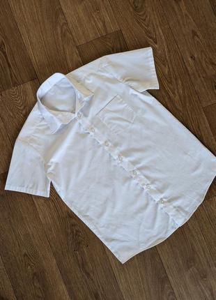 Белая рубашка с коротким рукавом george 12-13 лет 152-158 см
