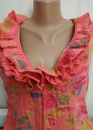 Льняное итальянское платье без рукавов, состояние нового, р 12-14