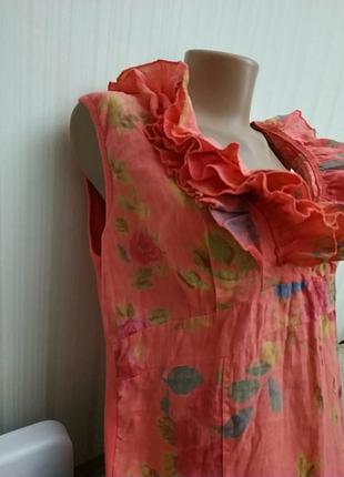 Льняное итальянское платье без рукавов, состояние нового, р 12-147 фото