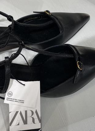 Кожаные туфли женские zara ⁇ sale4 фото