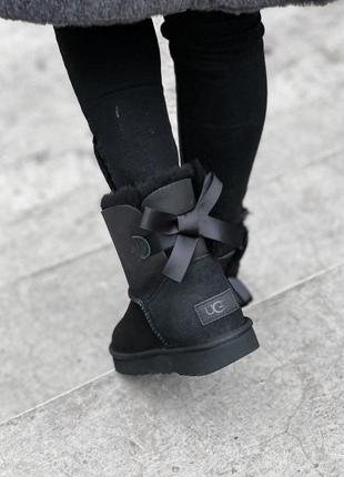 🌺ugg bailey bow 2 black🌺стильные черные женские угги с бантом