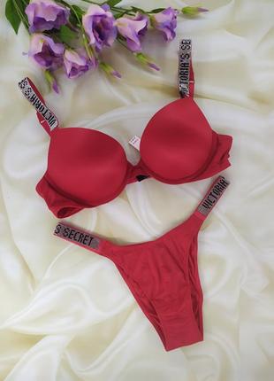 Невероятно красивый комплект белья со стразами victoria secret