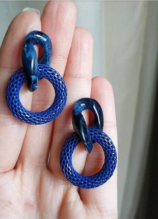 Серьги синие серьги акрил акриловые