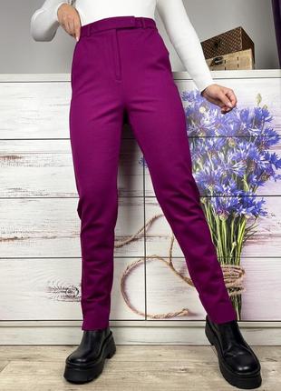Трикотажні фіолетові штани легінси 1+1=35 фото