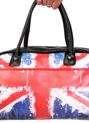 Вместительная сумка с принтом "британский флаг" -дорожняя, спортивная2 фото