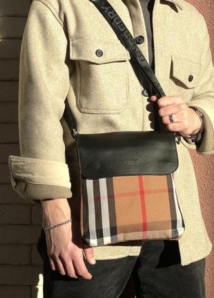 Месенджер шкіряний burberry 3
