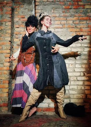 Чудесное пальто в бохо стиле lisa campione с шерстью бархатом шелком комбинированное