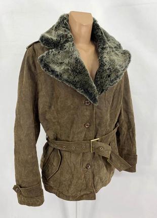 Куртка кожаная, фирменная, стильная yessica, коричневая