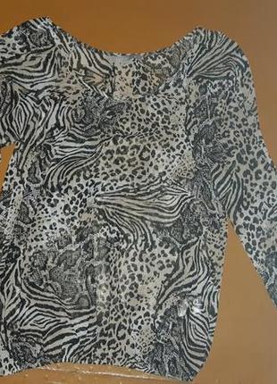 Шифоновая блуза в анималистичный принт