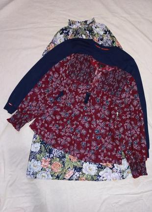 Стильная блуза под вишиванку, блуза в цветочный принт