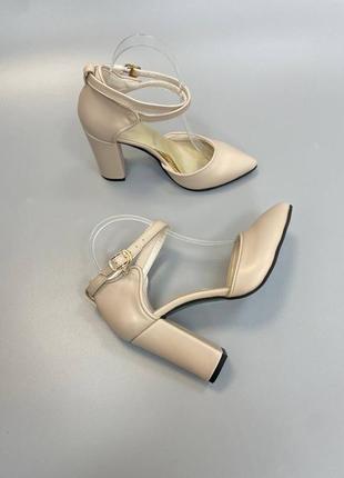Эксклюзивные туфли из итальянской кожи и замши женские на каблуке6 фото