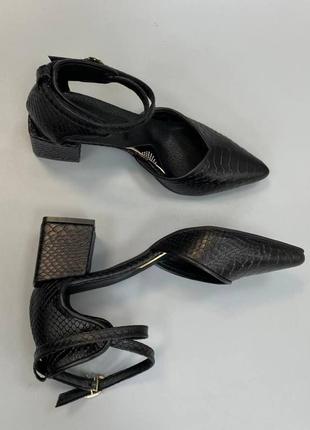 Эксклюзивные туфли из итальянской кожи и замши женские на каблуке2 фото