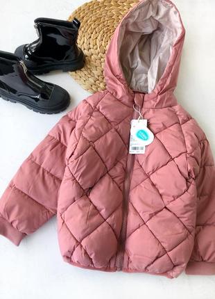 Розовая куртка, куртка пудровая 86-92см, осенняя куртка для девочки, куртка 92-98см2 фото