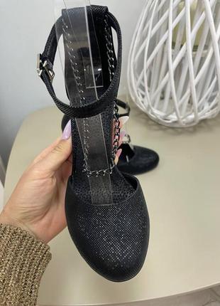 Эксклюзивные туфли из итальянской кожи и замши женские на каблуке5 фото