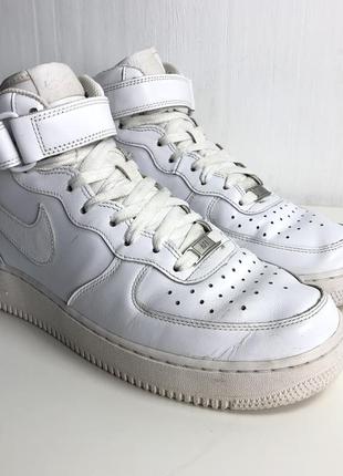 Nike air force 1 mid white мужские кроссовки2 фото