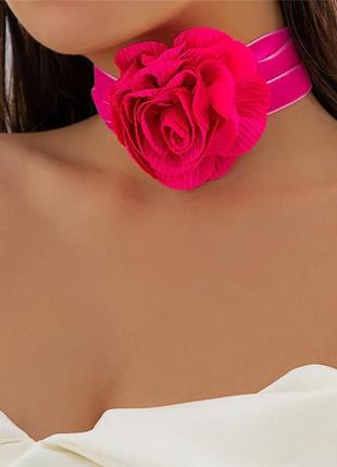 Чокер намисто рожева квітка квіткою мереживна троянда на нитці шнурку шнурок у2к y2k uv400 у стилі 90 2000
