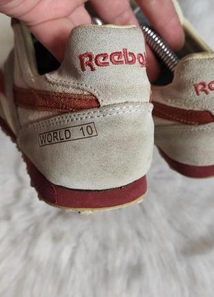 Бежевые желтые с красным тканевые кожаные кроссовки кеды reebok женские текстиль замшевые9 фото