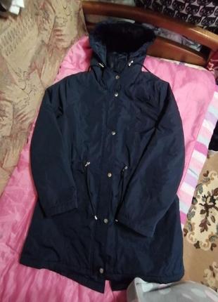 Новая демисезонная женская куртка парка george, тёмно-синяя, с капюшоном р. m, на р. 165-170.2 фото