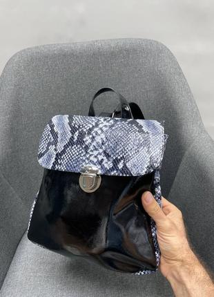 Экслюзивный рюкзак из итальянской кожи и замши женский4 фото