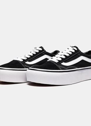 Женские кеды vans old skool black/white platform