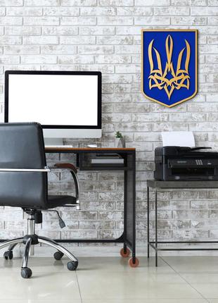 Україна герб український тризуб на стіну. символи україни подарунок з україни 25х18см10 фото