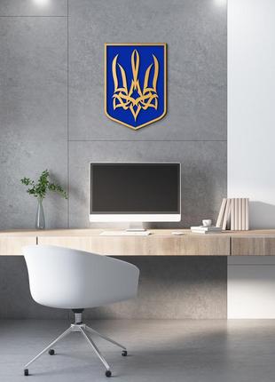 Україна герб український тризуб на стіну. символи україни подарунок з україни 25х18см9 фото