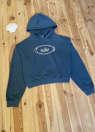 Худі - кроп топ nike floral з нових колекцій crop top tech, fleece, modern