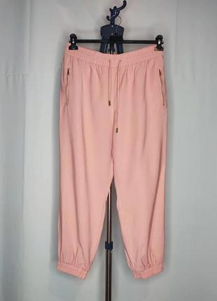 Штани рожево-персикові з віскози6 фото