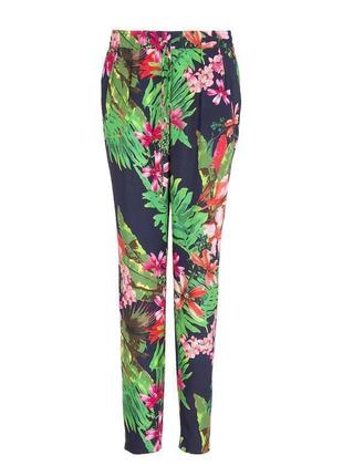 Яркие летние брюки в цветочный принт s-м1 фото