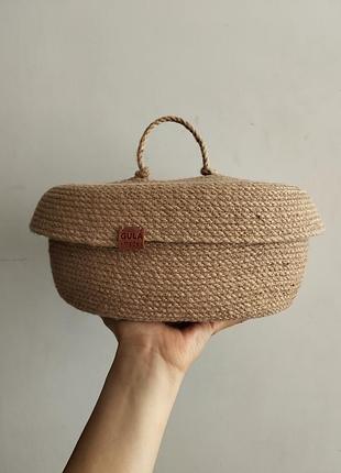 Кошик з джуту для зберігання овальний