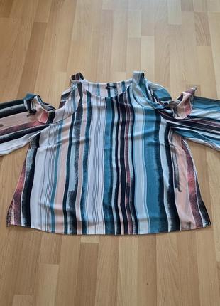 Роскошная брендовая блузка с открытыми плечами, батал8 фото