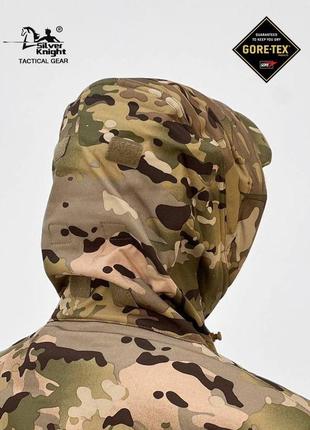 Тактичний костюм multicam водонепроникний софтшел softshell весна демісезонна військова форма мультикам куртка з капюшоном і штани4 фото