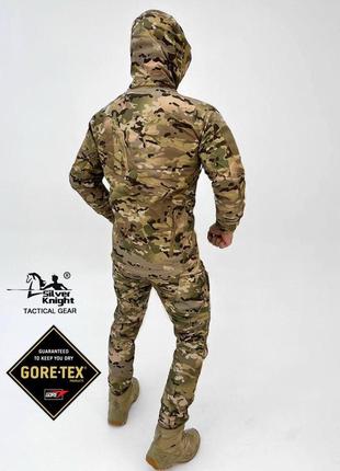 Тактичний костюм multicam водонепроникний софтшел softshell весна демісезонна військова форма мультикам куртка з капюшоном і штани5 фото