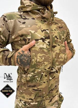 Тактический костюм multicam софтшел softshell весна демисезонная военная форма мультикам куртка и штаны2 фото